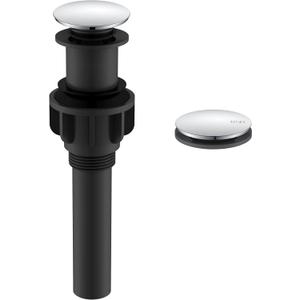 KENES Bathroom Vessel Sink Pop Up Drain Assembly Without Overflow, Chrome Bathroom Vanity Sink Drain Stopper, Anti-Clogging Drain Strainer, KE-P300A-5