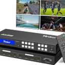 4K HDMI Matrix Switch 4x4, HDMI Matrix Switcher/Splitter 4 in 4 Out with Backlit Button, Support 4K@30Hz 4:4:4, IR Remote & RS232 Control, HDCP, EDID, RGB, YUV(Downscale 4K & 1080P Together)