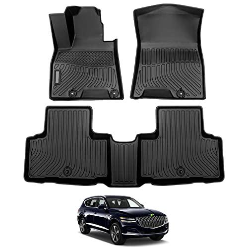 Cartist Floor Mats for 2021-2025 2026 Genesis GV80 (5 Seats), All Weather Floor Mats for GV80 Accessories Heavy Duyt Waterproof