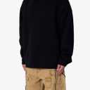 mnml Men's Tonal Grain Knitted Hoodie - Black, L
