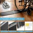 Raytano 48in Aluminum Floor Transition Strip for Threshold Height 0.4-1.6", Metal Reducer Moulding Door Threshold for Tile Wood Carpet Laminate Vinyl Flooring, Size 48"4"0.35"(Black,1pcs)
