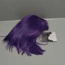 KiyaCos 40cm Purple Short Women Wig Straight Synthetic Fiber Shoulder Length Cosplay Wig Full Bangs