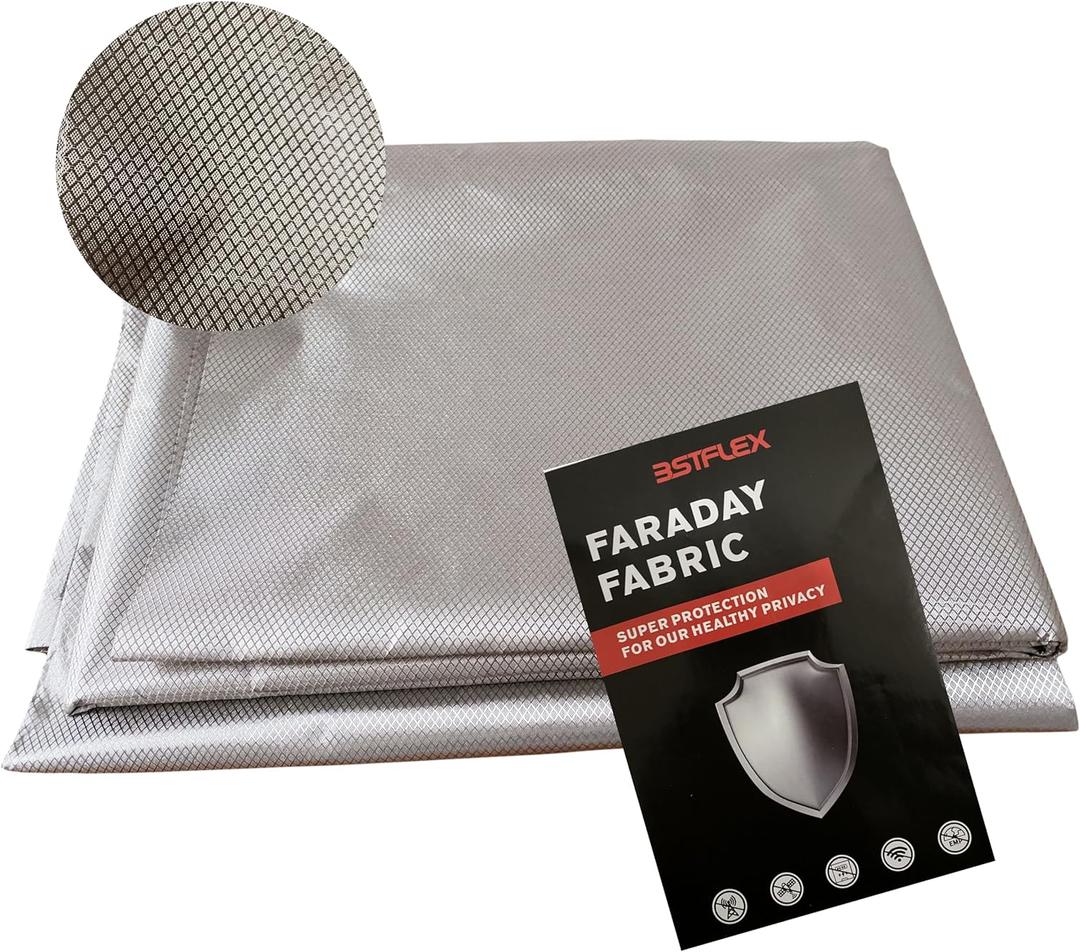43.3'' x 16.4Ft Faraday Fabric Multi-Purpose Signal Blocking Faraday Cloth Shields, Bluetooth, WiFi, GPS. Premium Soft Material Easy to Cut for DIY (43.3Inch x 16.4Feet)