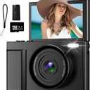4K Digital Camera,64MP Cameras for Photography with 16X Digital Zoom, AutoFocus Vlogging Camera for YouTube, 3" 180°Flip Screen Compact Travel Camera, AntiShake 4K Video Cameras