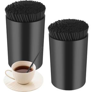 500 Pcs 5 Inch Coffee Stirrer Holder Black Coffee Stir Sticks Holder Stir Sticks for Coffee Bar Coffee Stirrers Reusable for Mixing Coffee Milk Cocktail Drinks Coffee Party Supplies