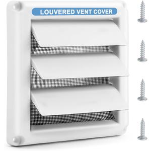 4" Dryer Vent Cover for Exterior Wall Vent Hood Outlet with Screen Includes 4 Screws 4" Dryer Vent Cover (White) by Cenipar
