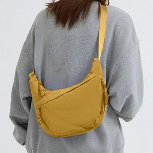 Crossbody Bags for Women, Nylon Crossbody Bags Crescent, Casual Sling Dumpling Purse Shoulder Tote Handbag, Small Backpack (Yellow)