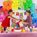 PERPAOL 146pcs Rainbow Balloon Arch Kit, 12 Assorted Multicolor Balloons for Birthday Party, Anniversary, Festival, Carnival Circus Decoration with Star Foil Confetti Balloons