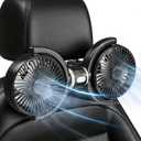 USB Car Fans for Backseat for Kids, Quiet 3 Speed Independently Controlled, 360 Rotate Dual Head Car Seat Fan with Strong Wind to Promote Air Circulation, for SUV, Sedan & Truck