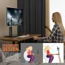 Single LCD Computer Monitor Free-Standing Desk Stand Mount Riser for 13 inch to 32 inch screen with Swivel, Height Adjustable, Rotation, Vesa Base Stand Holds One (1) Screen up to 77Lbs(HT05B-001))
