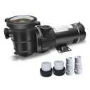 1.5HP 115V Above Ground Pool Pump, 4920 GPH, with On/Off Switch and 1.25" Hose Adapter & 1.5" Pipe Fittings, DoE/CEC Approved
