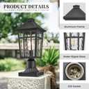NAXTTII Lamp Post Outdoor Lighting 16.5 Inch Black Outdoor Post Lights Waterproof Aluminum Pole Lantern for Garden Patio Pathway E26 Socket