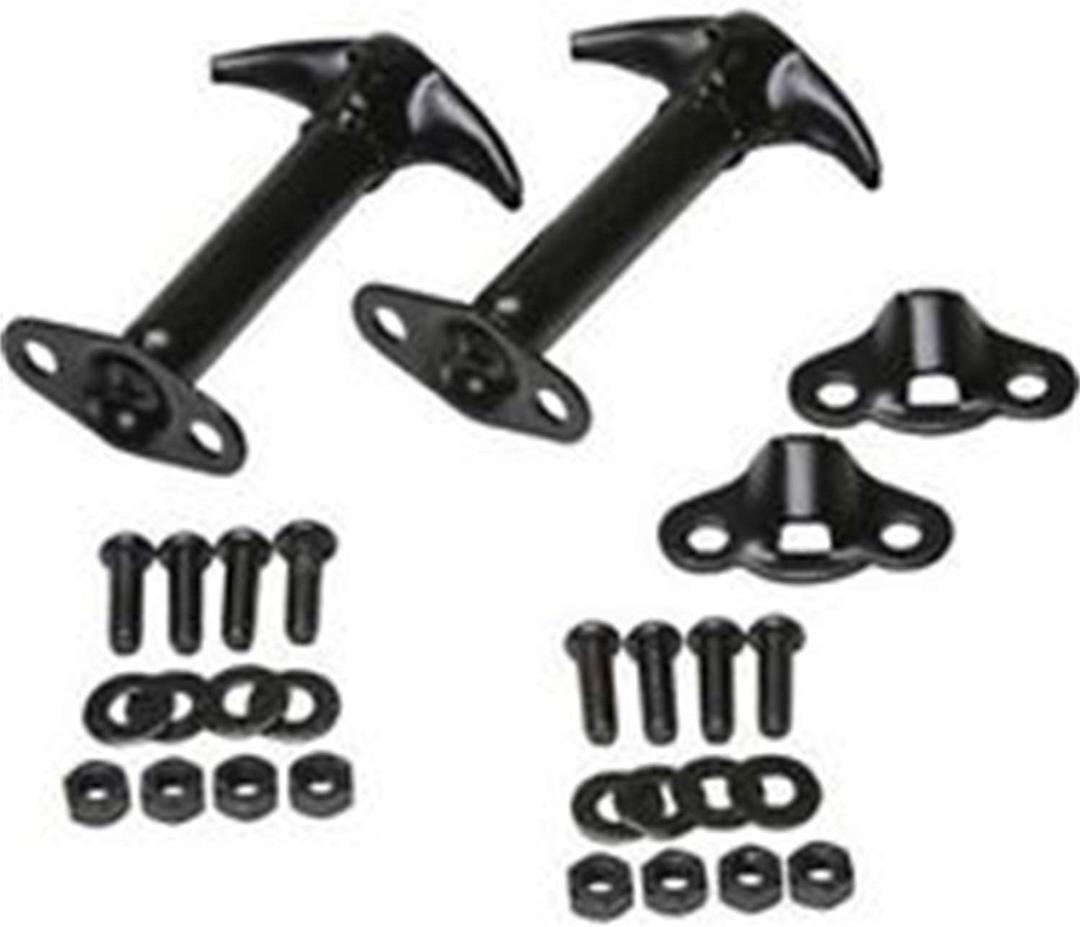 RAMPAGE PRODUCTS Hood Catch Kit for Jeep Wrangler/CJ | Pair, Steel, Black | 7601 | Fits 1945-1949 Jeep CJ2A / 1954-1983 Jeep CJ5 / 1976-1986 Jeep CJ7 / 1942-1945 Willys / 1987-1995 Wrangler YJ