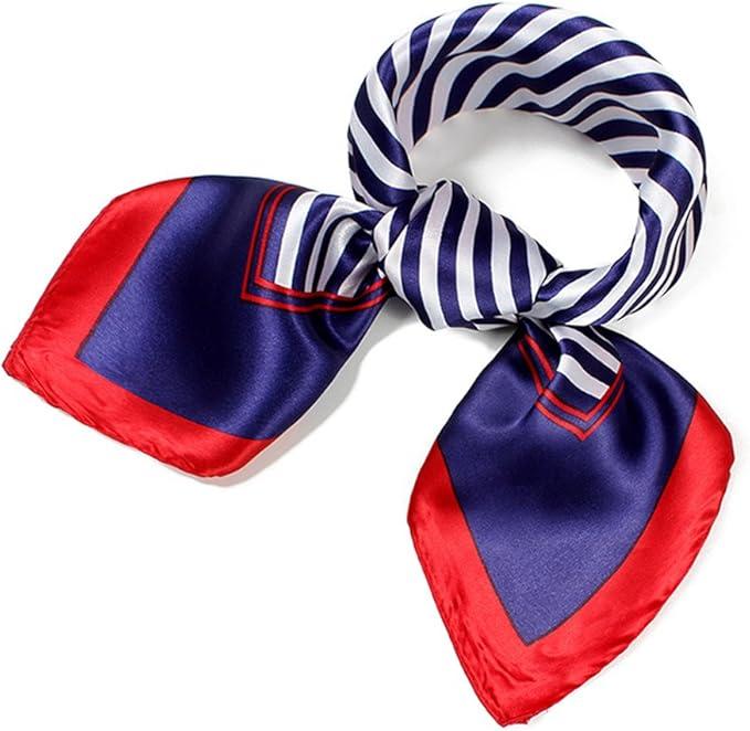 QBSM Womens 23.6 inch Satin Silk Feeling Formal Square Neck Scarf Head Hair Wraps Kerchief