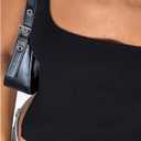 Milumia Women's Scoop Neck Backless Halter Top Sleeveless Split Hem Cami Crop Tops Going Out (Black, XL)