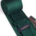 HISDERN Ties for Men Solid Tie Handkerchief Set Classic Woven Silk Business Polka Dot Mens Ties Necktie Wedding Party (01-green1)