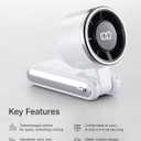 Portable Handheld Turbo Fan - 5 Gear High Speed 4000mAh Rechargeable Mini Personal Hand Fan Blow Cold Air, Battery Operated Travel Essentials, Beach Vacation, Gifts for Women, Men (White)