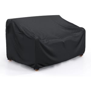 Patio Sofa Cover Waterproof - Heavy Duty 2-Seater Outdoor Couch Cover Patio Furniture Covers with Air Vent and Handles, 60" L34" D30" H, Black