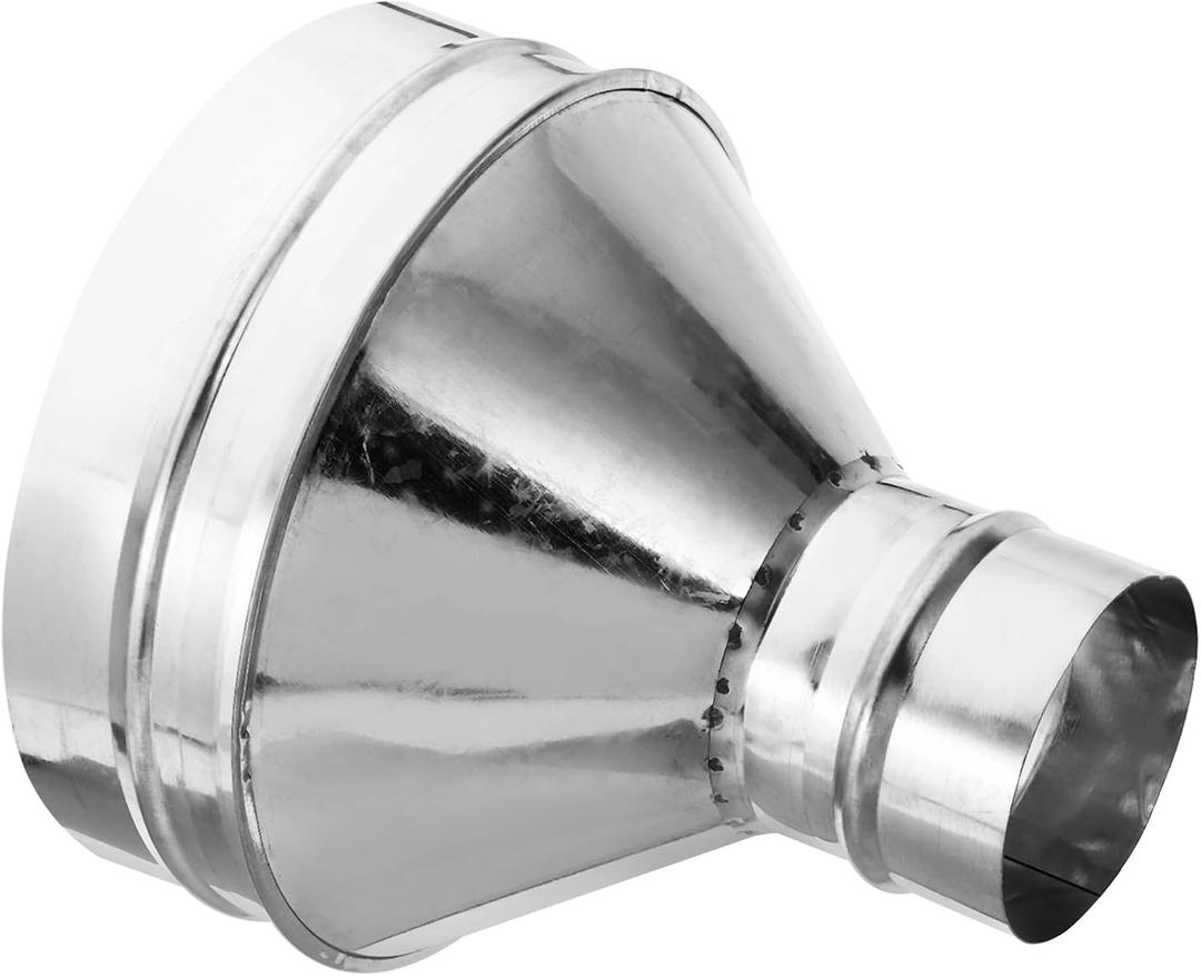 PATIKIL 8 Inch to 3 Inch Round Duct Reducer Increaser Connector, Galvanized Steel Adapter Pipe Fitting for Bathroom Kitchen Ventilation Systems, Silver Tone