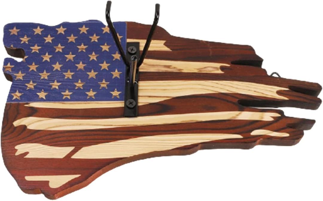 European Mount Skull Hanger, USA Flag Decor Hooker Pedestal, Deer Antler Mounting Kit, Perfect Prey Display Rack for Hanging and Mounting Taxidermy Deer Antlers and Other Skulls (Hanger Kit-Small)