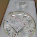 Floral Dinnerware Set for 4, 12-Piece Porcelain Plates and Bowls, Gold Rim