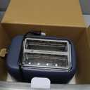 West Bend Timeless 2-Slice Toaster with 7 Browning Levels, Bagel/Waffle/Defrost Settings, High-Lift Lever, Anti-Jam, Easy-Clean Crumb Tray, 2-Slice, Blue/Gold