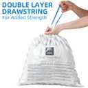 XUXRUS Small Trash Bags 3 Gallon Drawstring, White Garbage Bags for Bathroom Trash Can Unscented, Strong & Durable, Easy-Dispense Design, 50 Count Mini Trash Bags for Home Office