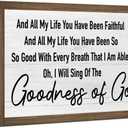 Ruvoty Goodness of God Bible Verse Wooden Box Sign Desk Wall Decor,Rustic Scripture Wood Block Plaque Sign for Christian Farmhouse Home Office Shelf Tabletop Wall Decor