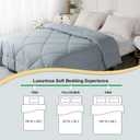 2026 Premium Upgraded Non-Vacuum Bed Quilt All Seasons 100% Cotton Filled Comforter - Reversible Lightweight Soft Breathable Fluffy (Grey Blue, Twin)