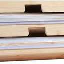 2 in 1 Plastic Wrap Dispenser with Cutter，Bamboo Foil and Plastic Wrap Organizer,Aluminum Foil and Wax Dispenser for Kitchen Drawer Storage Organization