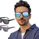 Bifocal Sunglasses for Men Wrap-Around Sports Sun Readers Oversized NO Line Bifocal Reading Glasses UV400 Protection (Black and Grey)