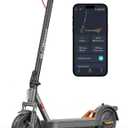 MEGAWHEELS Electric Scooter, Electric Scooter Adults with Suspension, 10in Pneumatic Tires, 350W Motor, 19 Miles Long Range, 15.5 Mph, E Scooter with Smart APP Control for Commuting, Outdoor, Short Travel