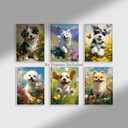 MUSM Colorful Dog Wall Art 3D Textured Impressionist Animal Printing for Kids Room Bedroom Livingroom Office Abstract Artwork Homedecor 8x10 Unframed