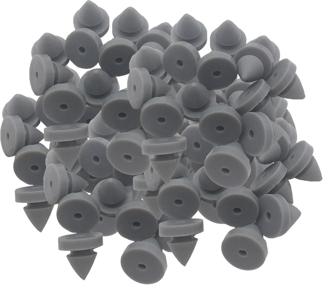 100 Pcs Rubber Door Silencer, Metal Door Anti Collision Silencer Heavy Duty Rubber Hinge Outlet Door Silencer 1/2 Inch Diameter for Metal Frame