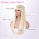 Blonde Wig with Bangs for Women Long Straight Heat Resistant Synthetic Wig for Daily Use, Party, Halloween, Cosplay 24 Inch Blonde Wig for Girls