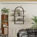 Floating Shelf for Wall - 3 Tier 24"x 31.5" Shelves for Room Wall for Bathroom, Bedroom, Toilet, Kitchen, Living Room, Office, Rustic Brown
