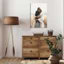 Pormipone Fire Horse Canvas Wall Art 16x24 Framed Horse Decor