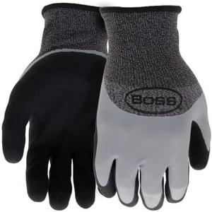 BOSS Men's Tactile Barrier Dual Layer Latex Coated Work Gloves, Water Resistant, Superior Grip, Tear Resistant
