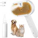 Pet Steam Brush for Dog & Cat  3-in-1 Spray Hair Removal Comb  Steam for Shedding & Grooming  Water Brush for Long & Short Haired Pets  Spritz Defur Comb (7.7-Empty Bottle)