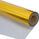 guangyintong Soft Metal Heat Transfer Vinyl Glossy Gold HTV Rolls, 12" x 12ft PU Stretchy Iron on Vinyl for T-Shirts, HTV Vinyl for All Cutter Machine Easy to Cut & Weed for Heat Vinyl Design
