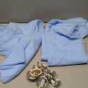 10x10ft Baby Blue Tulle Backdrop Curtain with Lights String for Parites, Sheer Photo Backdrop Curtain Drapes for Wedding Baby Shower Bridal Shower Birthday Party Photo Shoot Decorations 10ft x 10ft - 2 Panels