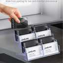 Uniclife 2 Pack Acrylic Business Card Holder for Desk 8 Slots Clear Business Card Display Stand for Men & Women Desktop Business Card Organizer Card Stand for Office Home Exhibition, 480 Card Capacity