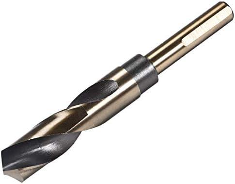 uxcell Reduced Shank Twist Drill Bits 20mm Black Nitride & Gold Titanium Coated High Speed Steel 4341 with 10mm (3/8") Shank for Stainless Steel Alloy Metal Plastic Wood