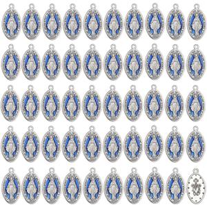 Miraculous Medal/St. Benedict/Crucifix Cross Charms Pendant for DIY Rosary Necklace Jewelry Making Prayer Beads Part 30pcs 