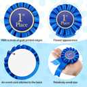 MTLEE Award Ribbon Rosette Set Satin Participation Ribbon Honorable Awards Badge Blue Red and White Prizes 1st 2nd 3rd Place Medals for Classroom Prize Science Fair Talent Show(12 Pcs)