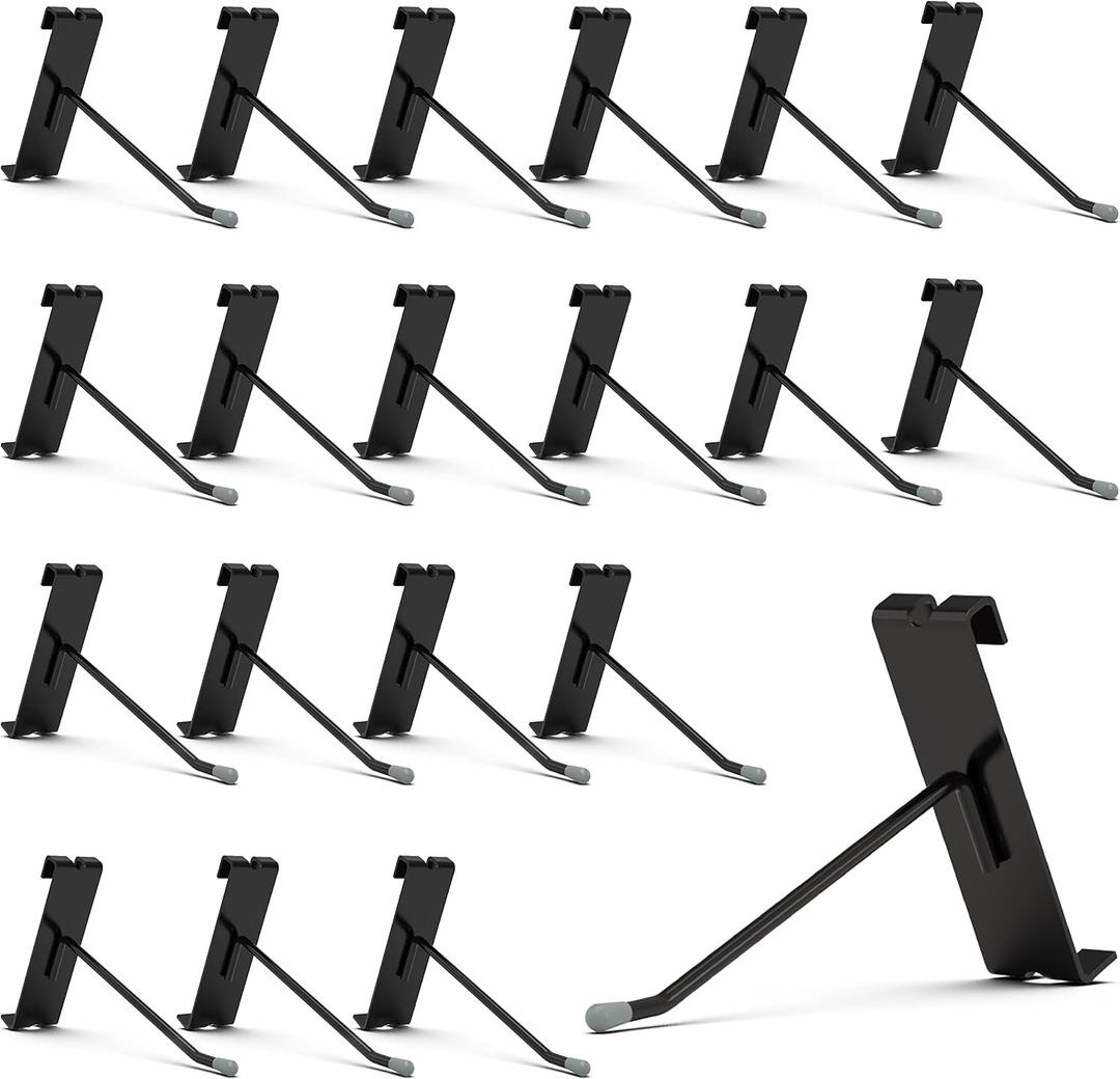 HUHOLE 50 Pack Gridwall Hooks 4 Inch Black Metal Display Hangers for Wire Grid Panel Heavy Duty Retail Store Fixtures, Garage Organizer, Craft Fair & Jewelry Rack (20lbs Capacity)