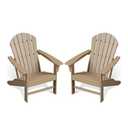 Adiromoti Poly Lumber Adirondack Chair, HDPE All-Weather Resistant Outdoor Patio Chairs, Pre-Assembled Outdoor Fire Pit Chair for Pool, Deck, Backyard, Garden, Weather Wood
