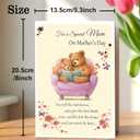 2 x IDU Mothers Day Card for Mom,Happy Mothers Day Cards Gifts from Daughter Son,Cute Mothers Day Gifts Card for Mom with Teddy Bear Design