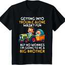 Kids Promoted to Big Brother 2025 Funny Tractor Boys Big Brother T-Shirt, 2T