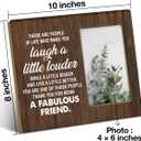 TSUYAWU Gift for Friends, Friendship Gifts for Women Friends Men, Rustic Best Friend Wood Picture Frame 8 x 10 Inch Tabletop and Wall Mounting (Display Photo 4 x 6 Inch)